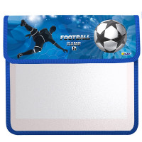 Папка школьная для тетрадей А5 на липучке 2 отделения (ОНИКС) Футбол на синем арт ПТ-95