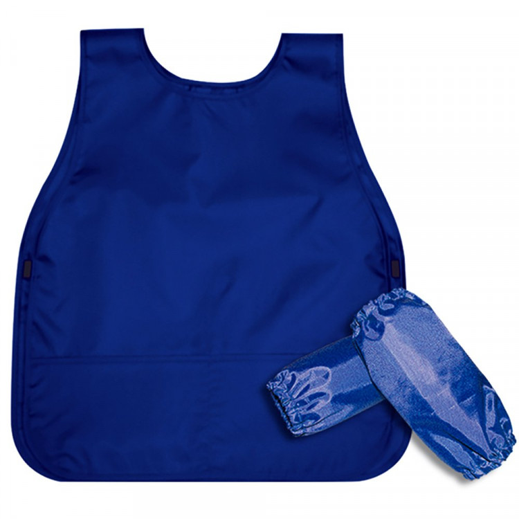 Фартук-накидка для детского творчества (Оникс) арт ФН 3 c 2 карманами, с нарукавниками Темно-синий 570х480мм