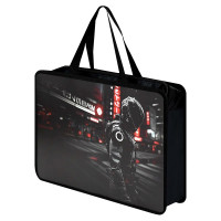 Сумка пластик А4 Феникс на молнии ручка-тесьма Гонщик в шлеме с расширением арт.72349