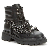 Ботинки для девочки (KEDDO) черный верх-искуственная кожа подкладка - шерсть  артикул 528130/01-01