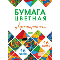 Цветная бумага А4 16 цветов немелованная двухсторонняя (Hatber) ECO Мозаика на скобе арт.16Бц4_28183