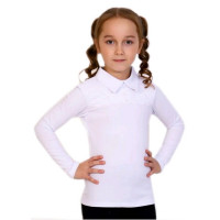 Джемпер для девочки трикотажный (Ликру) длинный рукав цвет экрю арт.0005 МИРАНДА