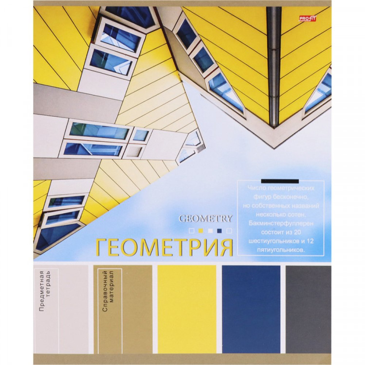 Тетрадь предметная 36 листов (Profit) PANTONE Геометрия арт.36-9312