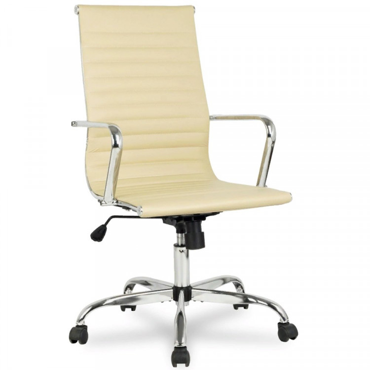 Кресло для руководителя хром/эко-кожа College черный H-966L-1/Beige