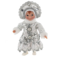 Игрушка декор. "Снегурочка" 20см в серебрянной шубке арт.823722