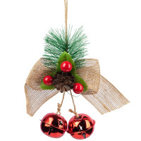 Украшение декор.подвеска металл. "Бубенчики с декором" 09*09см, гроздь 2шт цв.красный арт.91155