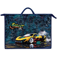 Папка А3 пластик на молнии ручка-шнур (ОНИКС) Яркое авто арт  ПР3-20