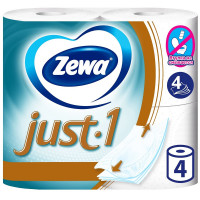 Бумага туалетная 4-сл втулка 4рул/уп 12,3м белая Zewa Джаст