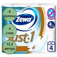 Бумага туалетная 4-сл втулка 4рул/уп 12,3м белая Zewa Джаст