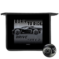 Папка школьная для тетрадей А5 на молнии (Оникс) Автодрайв фольга золото арт.ПТ 7-12