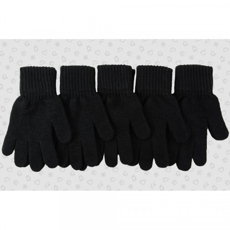 Перчатки для мальчика (Полярик) арт.TG-046 размер 16,5 (11-13л) цвет черный