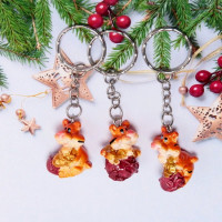 Брелок "Тигр Тайсон с монетками" 2,7*2,5см в ассортименте арт.541-442