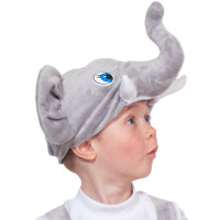 Маска-шапочка карнавальная плюш (ЖИВОТНОЕ) "Слоник" цв. светлый серый р.52-54 арт.4008