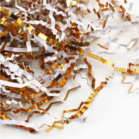 Наполнитель для коробок фольга 50гр цв.белый/золото/жёлтый арт.9900625