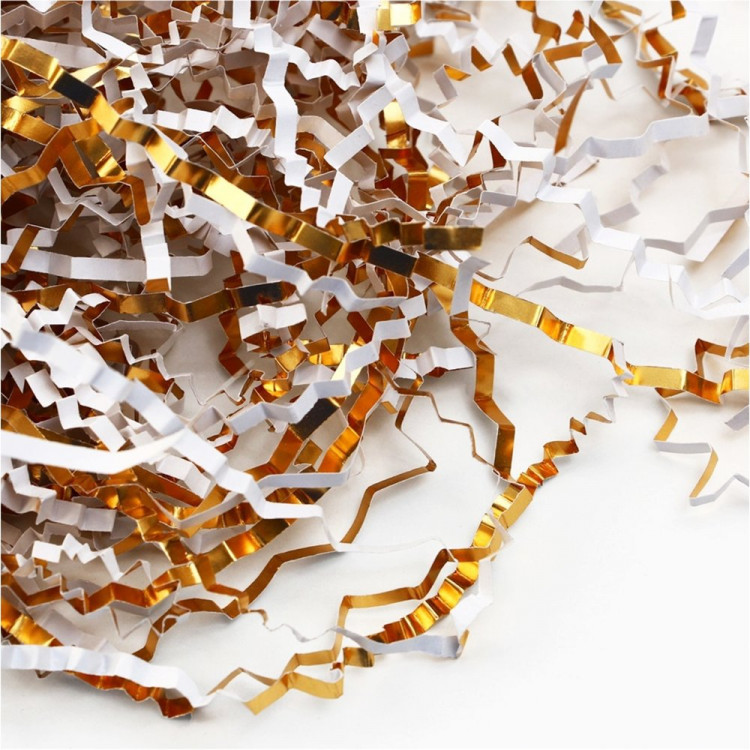 Наполнитель для коробок фольга 50гр цв.белый/золото/жёлтый арт.9900625