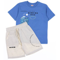 Комплект для мальчика арт.DMB 7359/7360 размер 34/134-44/164 (футболка+шорты) цвет индиго