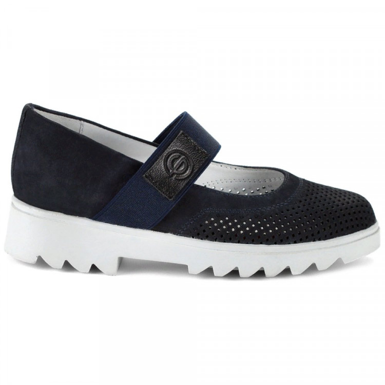Туфли для девочки (ELEGAMI) темно-синий верх-натуральный нубук подкладка-натуральная кожа артикул 5-525682202