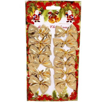 Украшение декоративное "Бант" 06см 12шт/наб. цв.золото арт.185-0141