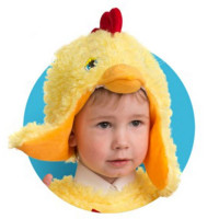 Маска-шапочка карнавальная плюш (ЖИВОТНОЕ) "Цыплёнок" р.52-54 арт.5516-52-54