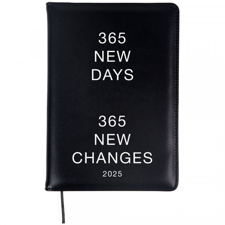 Ежедневник А5 2025 к/з deVENTE "Message. 365 NEW DAYS" черный, шелкография, 168л арт.2332540