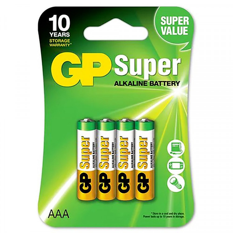 Батарейки GP Super LR03 (ААА) алкалиновые BL4 (цена за упаковку)