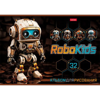 Альбом для рисования 32 листа скоба (Hatber) Робо ассорти арт 32А4В