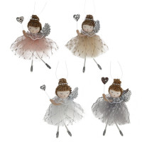 Украшение декор.подвесное текстиль "Ангел" 15см цв.асс. 4вида арт.791281