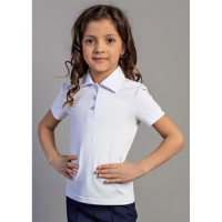 Джемпер-поло для девочки (Топтышка) длинный рукав цвет голубой арт.5148 размерный ряд 32/128-36/140