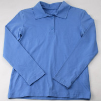 Джемпер-поло для девочки (Топтышка) длинный рукав цвет голубой арт.5148 размерный ряд 32/128-36/140