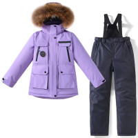 Комплект зимний для девочки (Cokotu) арт.dyl-T-935-1 цвет сиреневый