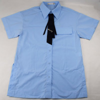 Блузка для девочки (Делорас) короткий рукав цвет голубой + галстук 1267 арт.63920CS размерный ряд 34/134-44/164