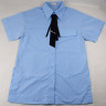 Блузка для девочки (Делорас) короткий рукав цвет голубой + галстук 1267 арт.63920CS размерный ряд 34/134-44/164