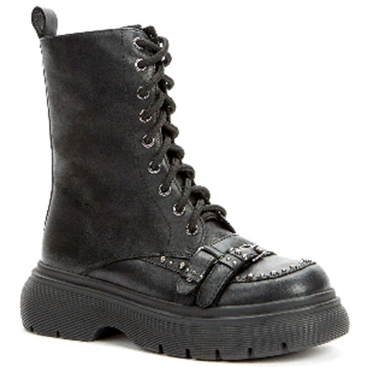 Ботинки для девочки (KEDDO) черный верх-искуственная кожа подкладка - шерсть  артикул 528192/16-01