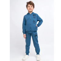 Брюки спортивные для мальчика арт.CLE 825604-01а_п размер 34/134-42/158 цвет джинсовый