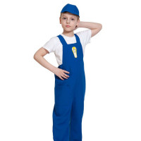 Костюм для мальчика Автомеханик (полукомбинезон,кепка) р.34/134 ткань арт.5146-M