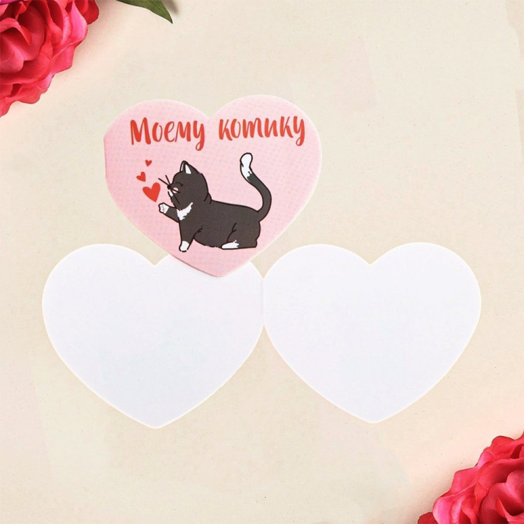 Открытка-валентинка «Моему котику» двойная