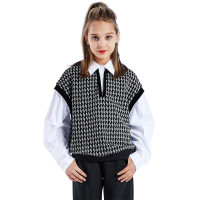 Джемпер-обманка для девочки (Делорас) артикул 63966G цвет черно-белый