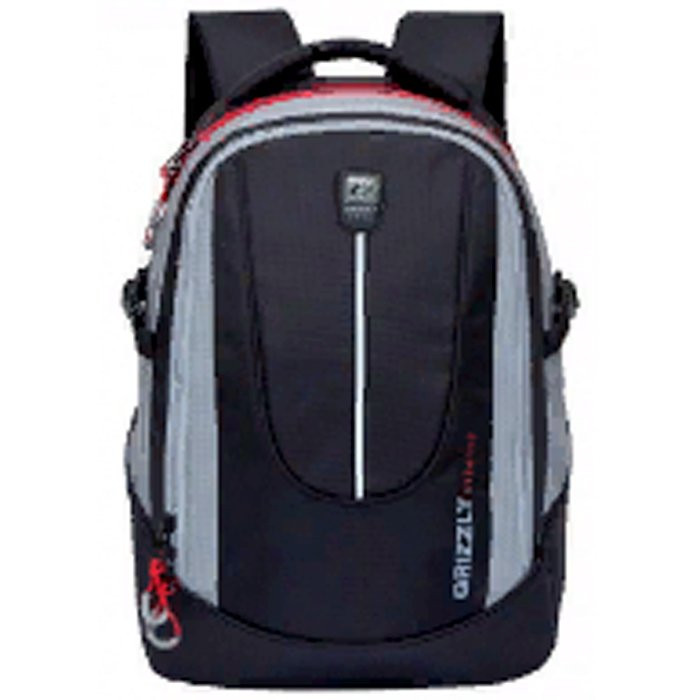 Рюкзак для мальчиков (Grizzly) арт RU-034-1 черный - серый 30х44х20 см