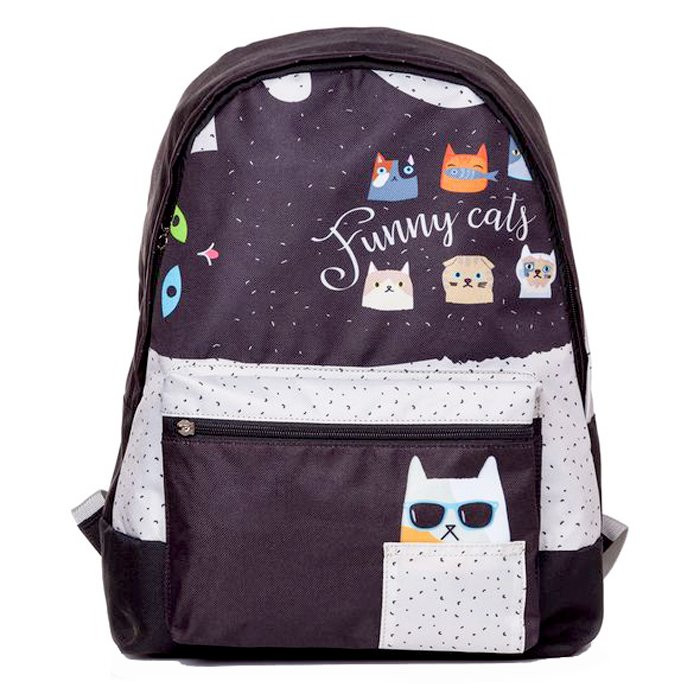 Рюкзак для девочек (Hatber) BASIC Funny cat 30х41х13см арт.NRk_52089