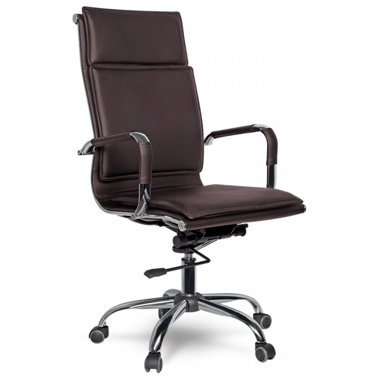 Кресло для руководителя хром/эко-кожа College черный CLG-617 LXH-A Brown