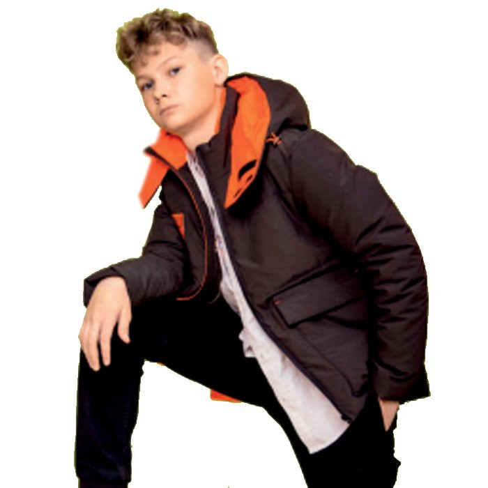 Куртка осенняя  для мальчика (Аврора) арт.Шон размерный ряд цвет хаки/оранжевый