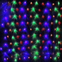 Гирлянда эл. д/дома сетка 1,5*1,5м 120LED цв.мульти (св.провод) 8реж IP-20 арт.196-282