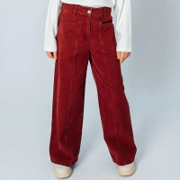 Брюки для девочки артикул Deloras W22721 размер 34/134-44/164 цвет бордовый