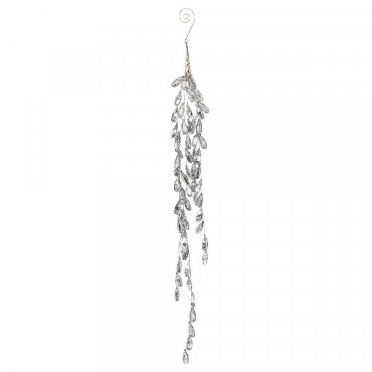Украшение декор.подвеска "Лиана. Морозная веточка" 36см прозрачные капли арт.824008