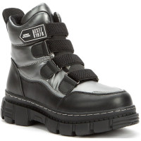 Ботинки для девочек зимние (CROSBY) темно-серые верх- кожа/нейлон подкладка -натуральная шерсть артикул 228176/06-03