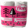 Бумага туалетная 2-сл втулка 4рул/уп 15м белая Flora Эконом (Ст.12)