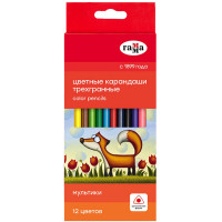 Карандаши цветные (ГАММА) Мультики 12 цветов трехгранные арт.290122_12