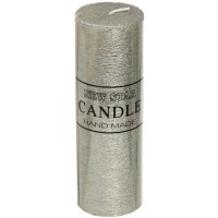 Свеча столбик "New Star ZD-074" 05*15см цв.серебро арт.114-148
