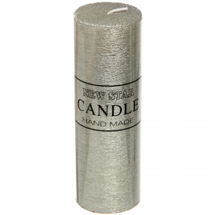 Свеча столбик "New Star ZD-074" 05*15см цв.серебро арт.114-148