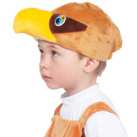 Маска-шапочка карнавальная плюш (ЖИВОТНОЕ) "Орёл" цв.рыжий/жёлтый р.52-54 арт.4098